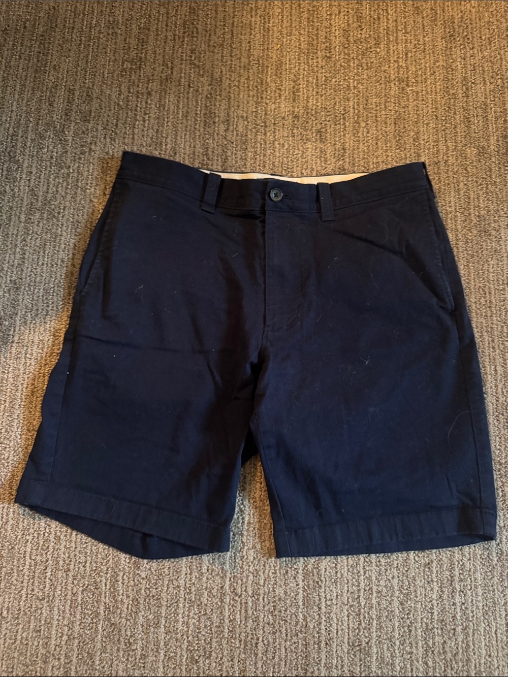 J. Crew Navy Flat-Front Cotton Shorts